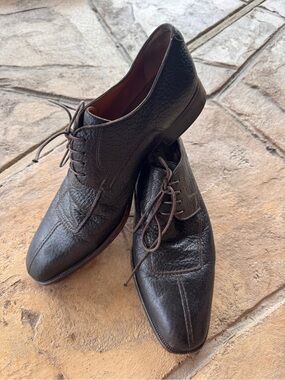 Moreschi Brown Pebbled Leather Derby Shoes Italy Men’s US 10.5  Lace Up